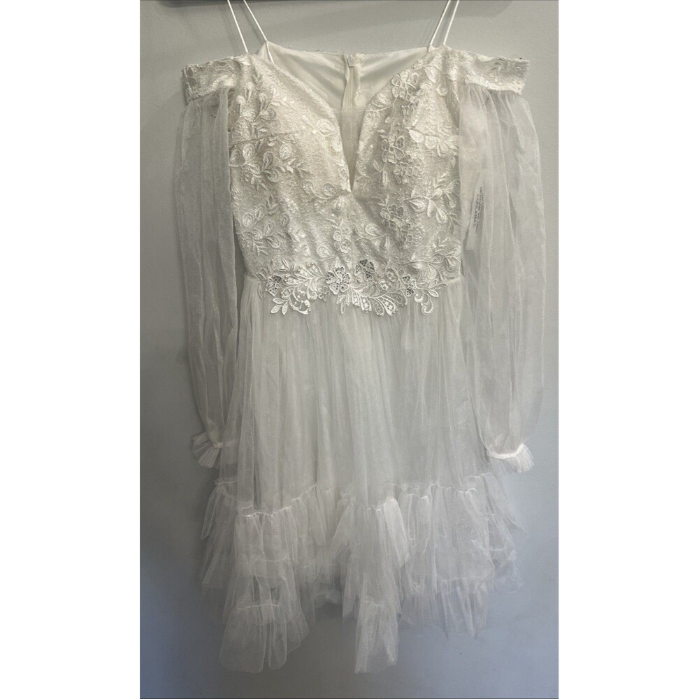 Arin Embellished Sheer Ruffled Sweetheart Dress Fairy Boho Cottage Core Romance